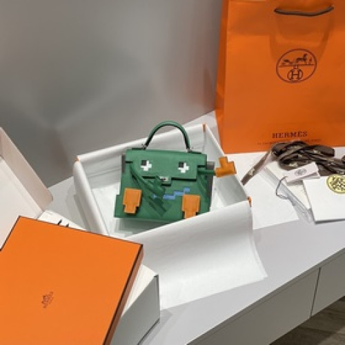 KELLY DOLL PICTO 馬賽克 絲絨綠 凱莉娃娃于千禧年上市的限量手袋