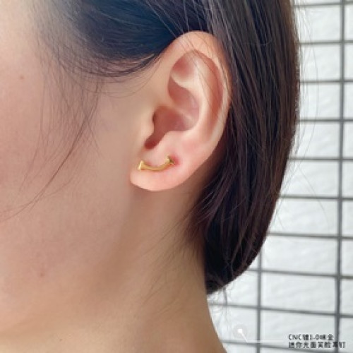 V金材質 5350120 Tiff 專櫃 最新 蒂芙尼迷你光金笑臉耳釘 1：1重