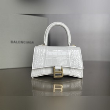 #BALENCIAGA#鳄魚紋白色，金扣 [升級版原廠皮版本]XS號--19cm