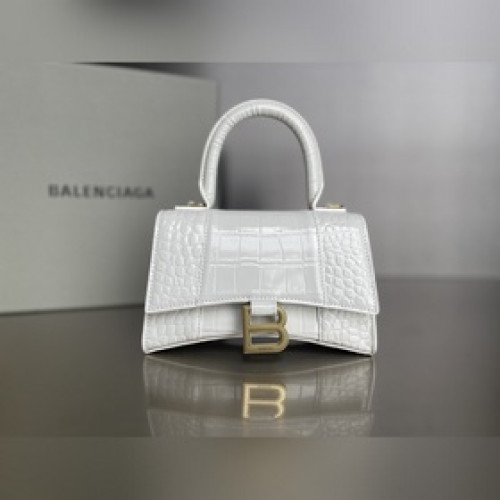 #BALENCIAGA#鳄魚紋白色，金扣 [升級版原廠皮版本]XS號--19cm