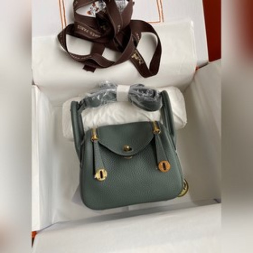 mini lindy 迷你琳迪 19cm 原廠進口tc皮【杏仁綠】金扣 同步