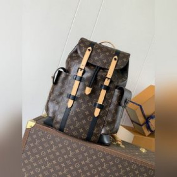 女款_M46686 頂級原單 變碼芯片 老花黃皮 Christopher 中號雙肩包以