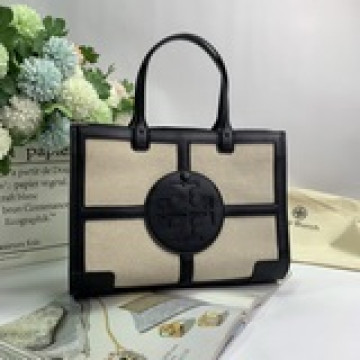 Tory Burch走秀款托特包，大logo撞色 ，Ella Quadrant
