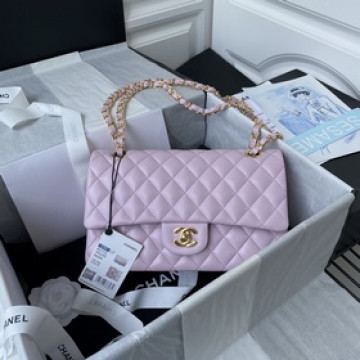 淡粉色法國高端定制品 Chane1  Classic Fla  Bag  A01