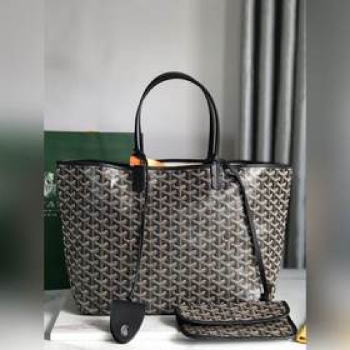 頂級進口原廠皮免稅版本小號 托特子母購物袋tote黑色Goyard（戈雅）經多