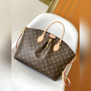 M45987 Boétie 中號拉鍊托特包采用 Monogram 帆布和皮革飾邊