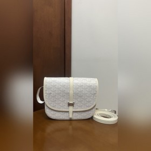 頂級進口原廠皮免稅版本升級版荔枝紋白色 GOYARD BELVEDERE小號包