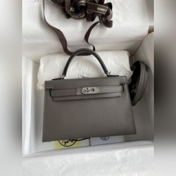 手縫 二代Mini Kelly 19cm 進口Epsom皮 錫器灰 銀扣