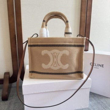 新品上線 CABAS THAIS 小號CELINEine 提花條紋織布 手拎包/