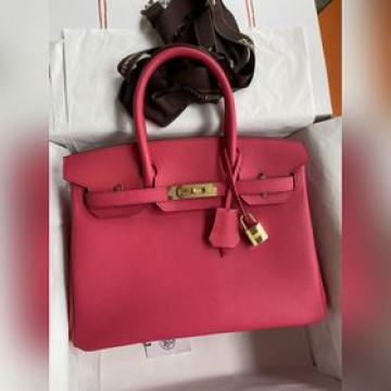 手縫 Birkin 30cm 進口Togo皮 玫紅 金扣