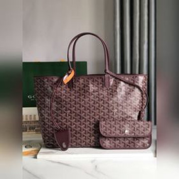 頂級進口原廠皮免稅版本小號 托特子母購物袋tote酒紅色Goyard（戈雅）經
