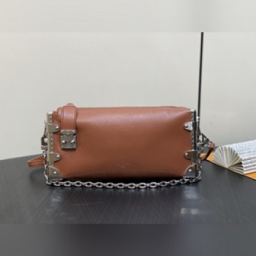 頂級原廠 M25445棕色全皮 軟盒子系列 SLIM TRUNK 手袋 本款 S