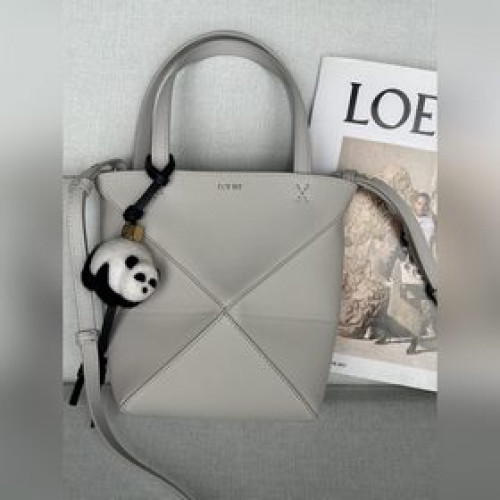 輕靈灰 迷你亮面牛皮革 Puzzle FoldMini Puzzle Fold