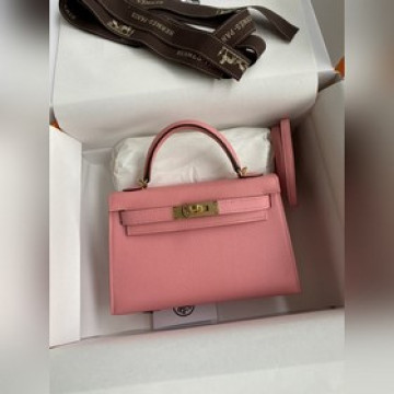 二代mini kelly 19cm 進口epsom皮 奶昔粉 金扣