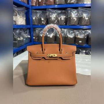 工坊實拍birkin鉑金 金棕色金扣30cm采用進口原廠togo皮 手工打