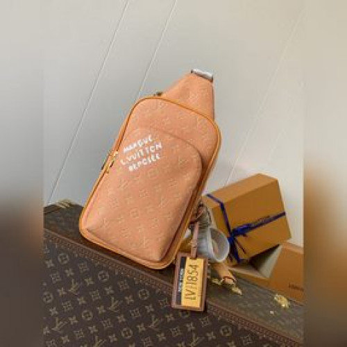 M12869黃色 頂級原單 變碼芯片 AVENUE 單肩包 Damier Gra