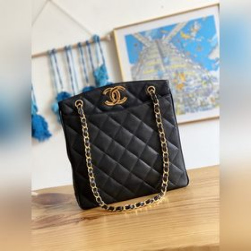 現貨       Chane Vintage購物袋 球紋金扣的搭配 vinta