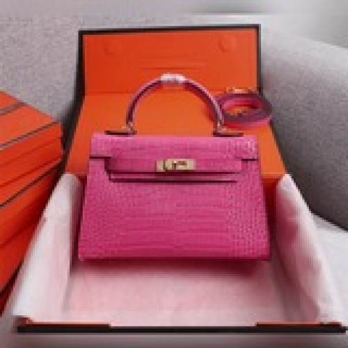 凱莉二代鳄魚紋22cm 19cm 版型完美hermes mini kelly s