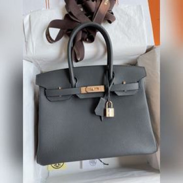 手縫 Birkin 30cm 進口Togo皮 鐵灰 玫瑰金扣