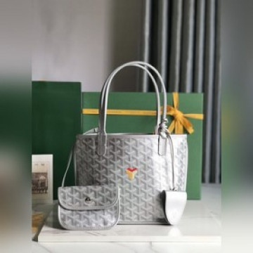 Anjou Mini 限量定制--三色Y形字母彩繪款 雙面mini 托特 花紋面