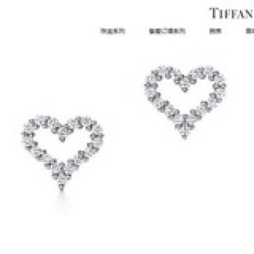 Tiff蒂芙尼愛心心形耳釘 定制獨家精切160道切割工藝 锆石 折射率超高 Bl