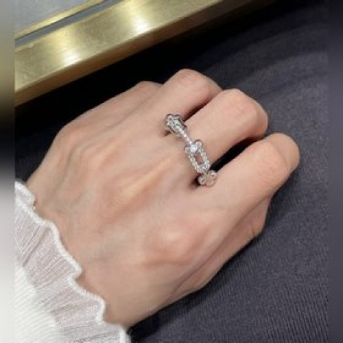 V金材質 5140190 （現貨碼數78）Tiffany蒂芙尼U形帶鑽鍊環戒指