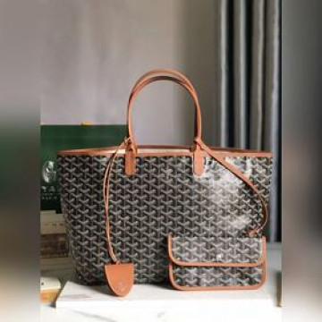 頂級進口原廠皮免稅版本小號 托特子母購物袋tote棕色Goyard（戈雅）經多