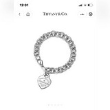 新款 外貿熱銷Tiffany單桃心925銀粗手鍊長度：19cmRetu