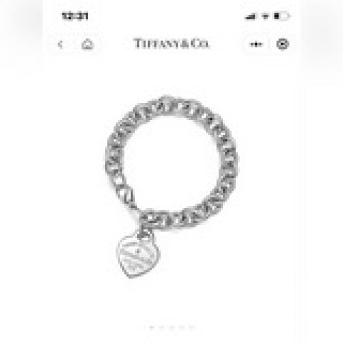新款 外貿熱銷Tiffany單桃心925銀粗手鍊長度：19cmRetu