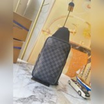 新款m46344黑格avenue 單肩包damier graphite帆布面料的