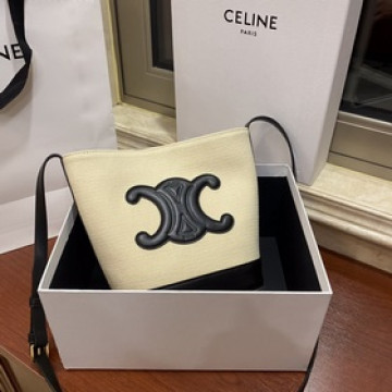 正品級CELINE 2025春夏新款CUIR水桶、采用凱旋門立體大logo更加知