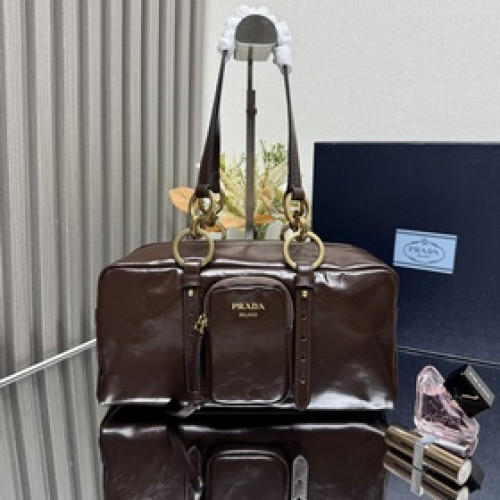[頂級原單](新款油蠟皮)大號中古皮革手提包1BB138 原廠油蠟皮 以柔和的幾