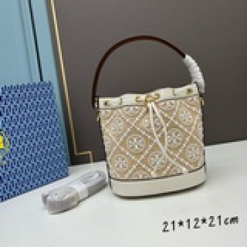 大號   TORY BURCH Monogram 2023夏季新抽繩水桶包 質感