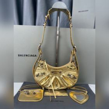 升級版本 金色~balenciaga Le Cagole 半月牙腋下包/斜挎包