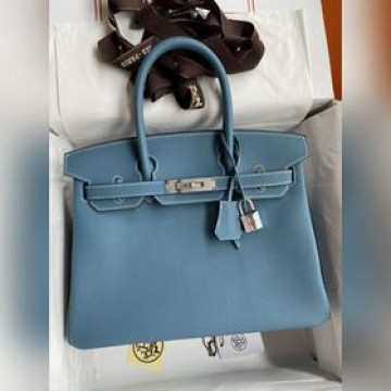 手縫 Birkin 30cm 進口Togo皮 牛仔藍 銀扣