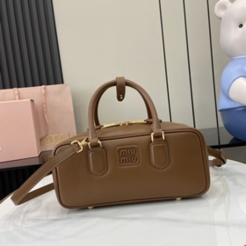 [新款]miumiu缪缪Arcadie 牛皮革中號(27cm)保齡球手提包/斜挎