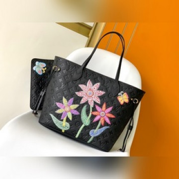 M21733黑色花朵M21733白色花朵 原單當季新款NEVERFULL 中號手