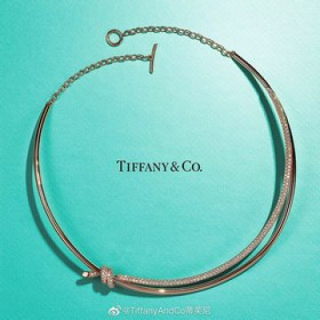 新款Tiffany 蒂芙尼打結項圈繩結大項圈 蒂芙尼項鍊 帶原版logo 美的窒