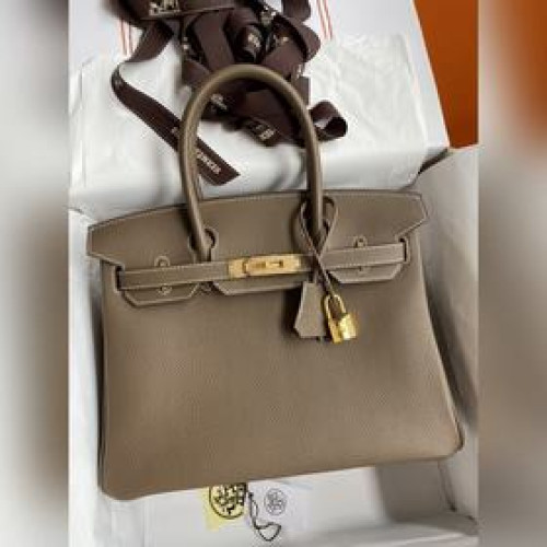 手縫 Birkin 30cm 進口Togo皮 大象灰 金扣