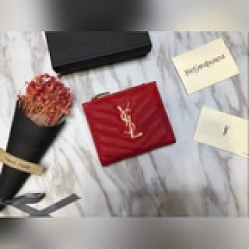 最新款聖羅蘭錢夾兩折魚子醬牛皮錢包 金扣銀扣出貨原版牛皮[愛心]款號517045