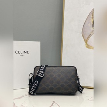 正品級 CELINE TRIOMPHE CANVAS 标志印花郵差包 1972
