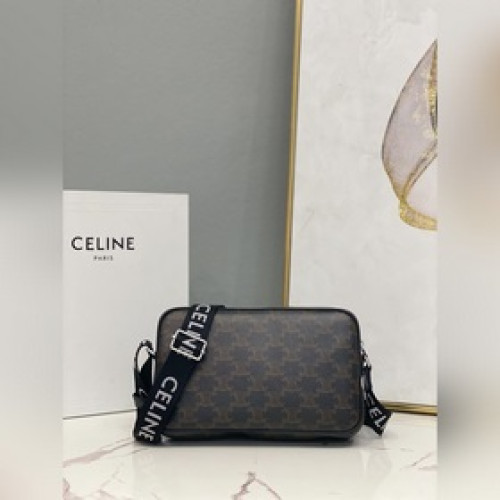 正品級 CELINE TRIOMPHE CANVAS 标志印花郵差包 1972