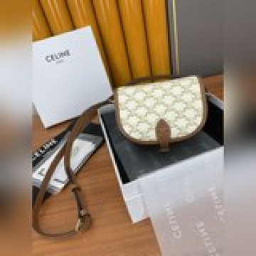 爆款系列 2023升級版馬鞍包CELINE FOLCO TRIOMPHE帆布中