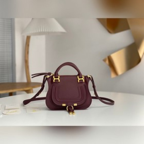 正品級  原廠皮版本 Chloe x Marcie 小號酒紅色#經典熱賣款！超