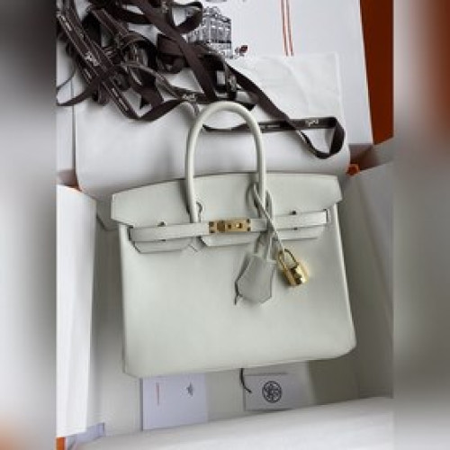需定做 手縫 Birkin 25cm 進口Swift皮 冰川白 金扣