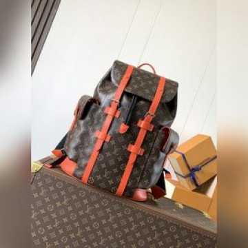 女款_M46814老花橙色 頂級原單 變碼芯片CHRISTOPHER 大號 雙肩m41