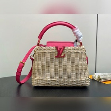 M26005玫紅編織 全皮cap那英款 CAPUCINES BB 手袋 m116