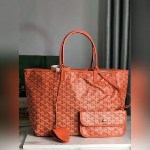 頂級進口原廠皮免稅版本小號 托特子母購物袋tote橙色Goyard（戈雅）經多