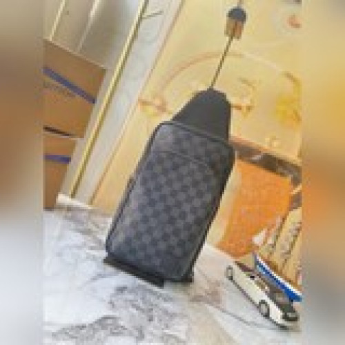 新款m46344黑格avenue 單肩包damier graphite帆布面料的