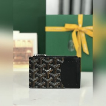Bourbon是由Goyardine 帆布配頭層小牛皮精心制作而成的拉鍊卡夾，兼